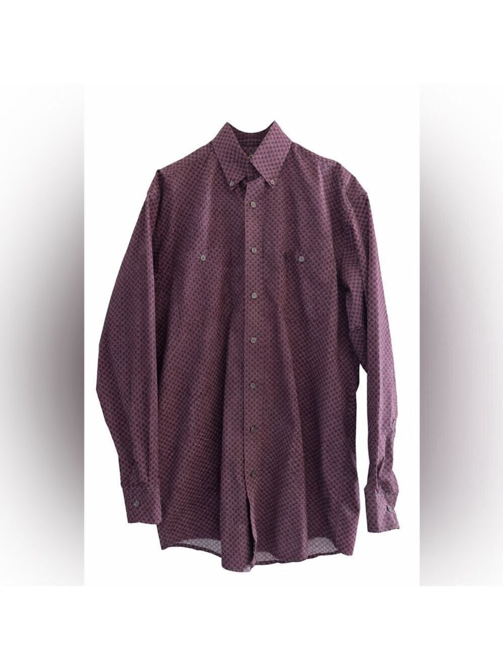 Western Rodeo Print Button Down Shirt George Strait Wrangler Cowboy Ranchwear M
